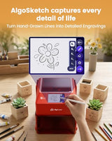 AlgoLaser Pixi Smart Laser Engraver - 3W Portable Laser Engraver Machine with 3.5" Touchscreen & AlgoOS System & APP - Laser Engraving for Wood, Acrylic, Glass, Beginner & DIY Gift & Small Business AlgoLaser