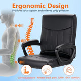 CLATINA Leather Office Executive Chair with Lumbar Support and Padded Armrestes, Swivel Rolling Ergonomic Mid Back Computer Task Desk Chair for Home, Conference, Waiting Room, Black, 8 Pack CLATINA