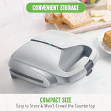 GreenLife Pro Electric Panini Press Grill and Sandwich Maker, Healthy Ceramic Nonstick Plates,Easy Indicator Light, PFAS-Free, Gray GreenLife