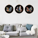 Konrisa Flower Butterfly Embroidery Kits for Adults, Stamped Embroidery Starter Kit with Hoop,DIY Sewing Needlepoint Cross Stitch Kit, Set of 3