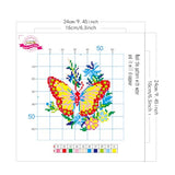 LSLFQYQSK Beginners Embroidery Kits - Butterfly DIY Cross Stitch Kits,Including,Stamped Flower Patterns,Hoop,Color Threads,Tools (Style B)
