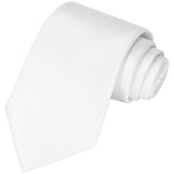 KissTies 4PCS Ties For Men White Solid Tie Wedding Neckties + 1 Gift Box KissTies