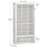 HOOBRO Shoe Cabinet, 8-Tier Heavy Duty Shoe Storage Cabinet, Freestanding Shoe Rack with 24 Cubbies and 3 Hooks, for Entryway, Closet, Living Room, White WT24SC01 HOOBRO