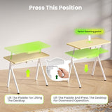 WALKINGDESK Standing Desk, 4-Leg Pneumatic Adjustable Desk for Walking Pad Treadmill - Stable No Wobble Fixed Frame, 40” Computer Desk with Fabric Drawer for Home Office, Gaming Desk, Oak WALKINGDESK