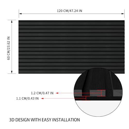 Luxdecor Two Acoustic Wood Wall Slat Panels with Veneer-Decorative Soundproof Wall Panels | Real Natural Oak Wood | 47.24” x 23.62” Each | Soundproof Panels | Wood Finish Wall Panels 0.82" De - WoodArtSupply