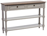 Baxton Furniture Studios Edouard French Provincial Style Distressed Two Tone 2 Drawer Console Table, White Wash Baxton Studio