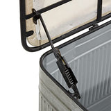 Deco 79 Metal Room Storage Bench Galvanized Entryway Bench with Cream Burlap Top, Bench 50" x 16" x 18", Gray Deco 79