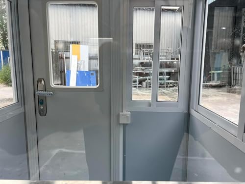 Generic Guard Shack 5x5ft with AC, Heating, Light Gray - Security Booth, Guard Booth, Outdoor Office, Portable Office, Guardhouse, BSI-Guard-Shack-LightGray- 5575-WAC-M2