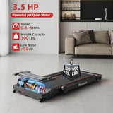 Hccsport Treadmill with Incline, 3 in 1 Under Desk Treadmill Walking Pad with Removable Desk Workstation 3.5HP Foldable Compact Walking Treadmills for Home Small Office with Wristband Remote Control Hccsport