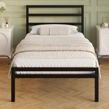 Lutown-Teen 12 Inch Twin Bed Frame with Headboard and Footboard, Classic Metal Platform Bed Frame Twin Size, No Box Spring Needed, Easy Assembly, Noise Free, Black Lutown-Teen