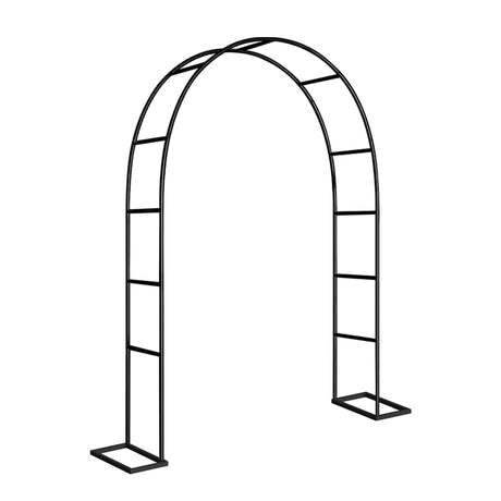 Newsmarts Garden Arch Arbor 7.9FT x 4.6FT Pergola Trellis with Stable Detachable Base for Wedding Ceremony Party Outdoor Climbing Plants Black Metal Newsmarts