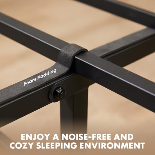 Sweetcrispy Queen Size Bed Frame with Headboard, 800LBS Mattress Foundation with All Sturdy Metal Support, Under Bed Storage, No Box Spring Needed, Easy Assembly, Rust Brown Sweetcrispy