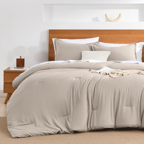 Andency Linen Comforter King Size - 7 Pieces Bed in a Bag King Bedding Comforter Sets, Summer Plain Soft Lightweight Comforter with Fitted Sheets, Flat Sheets, Pillowcases & Shams Andency