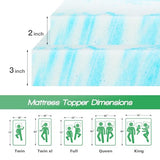 Sweetcrispy Mattress Topper Full, 3 Inch Thick Memory Foam Gel Infused Cooling Toppers Pad for Full Size Bed, Sleeper Sofa, RV, Camper, CertiPUR US Certified, Ventilated and Breathable, Blue Sweetcrispy