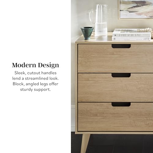 Walker Edison Modern 6-Drawer Dresser Bedroom Storage Organizer, 52 Inch, Riviera Cut-Out - WoodArtSupply