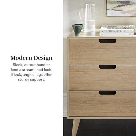 Walker Edison Modern 6-Drawer Dresser Bedroom Storage Organizer, 52 Inch, Riviera Cut-Out Walker Edison