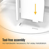 Rotating 4-Tier Bookshelf Display Tower - Space-Saving White Wood Bookcase for Kids and Adults Houseables