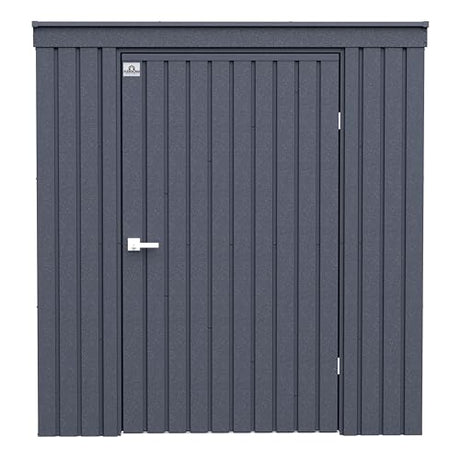 Arrow Shed Elite 6' x 4' Tall Outdoor Steel Storage Shed with High Gable and Lockable Doors Storage Building with Pent Roof, Anthracite Arrow