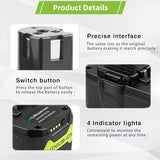 ARyee 6.0Ah 18V Replacement Battery for Ryobi All 18V Lithium Battery P102 P103 P105 P107 P106 P108 P109 Ryobi ONE+ Plus 18V Battery Cordless Power Tool ARyee