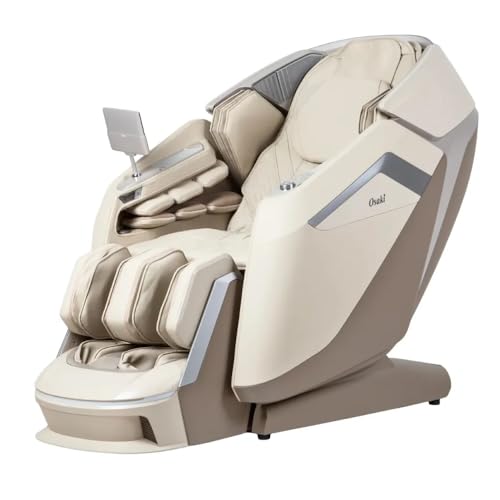 Osaki Apex Duo 5D+4D SL-Track Massage Chair with Smart Pressure Sensors, Micro-Space Saving Technology, Taupe Osaki