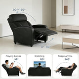 Simple Deluxe Massage Recliner Chair - Adjustable PU Leather Recliner, Luxe Reading Chair & Sofa Chair for Living Room Chairs or Bedroom Chair, Small Recliner for Home Theater, Black Simple Deluxe