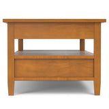 SIMPLIHOME Warm Shaker SOLID WOOD Wide Rectangle Transitional Lift Top Coffee Table for The Living Family Room, 48 inch, Light Golden Brown SIMPLIHOME