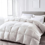APSMILE Lightweight Down Feather Fibers Comforter Oversized King, Cooling Duvet Insert for Warm Weather -100% Organic Cotton, High Fill Power Down Fibers Quilt Thin Summer Duvet (Ivory White, 120x98) APSMILE