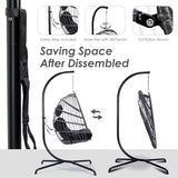 NICESOUL® Egg Chair Indoor Outdoor Patio Wicker Hanging Egg Chair Swing Egg Basket Chairs with Stand UV Resistant Cushions 350lbs Capacity for Outside Backyard Balcony Xmas Gift NICESOUL