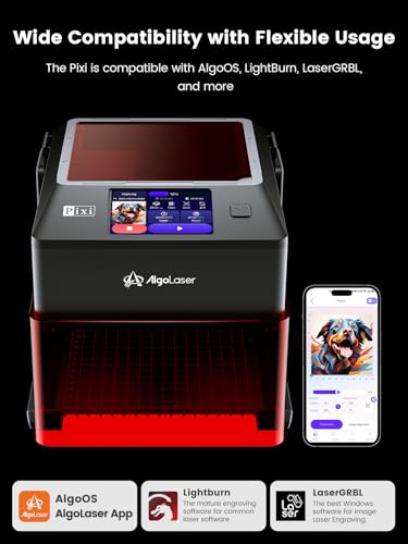AlgoLaser 5W Smart Laser Engraver Machine: Portable Laser Engraver with 3.5" Touchscreen & AlgoOS System - Hand Draw/Wireless Transmission/SD Card/Offline - Laser Engraving for Wood, Leather AlgoLaser
