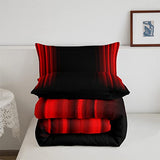Feelyou Abstract Ombre Comforter Set Kids Teens Red and Black Bedding Set Room Decor 2Pcs Twin Size Feelyou