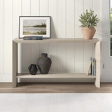 Henn&Hart 55" Wooden Rectangular Console Table Entryway Table, Sofa Table with Wooden Storage Shelf for Entryway, Living Room, Couch, Hallway, or Office, Beech White Henn&Hart