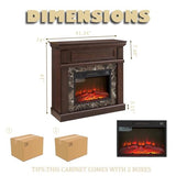 CKEASEAN 42 inch Electric Fireplace with Mantel, Portable Freestanding Wood Stove with Remote Control, 23'' Fireplace Insert Heater,1400W Realistic 3D Flame Stacked Stone Surround (42" W Dark Cherry) CKEASEAN