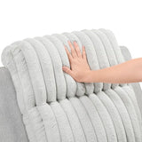 Lexicon Modern Recliner Chair for Living Room, Manual Wall Hugger Textured Microfiber Reclining Chair, Plush Corduroy Channel Seat Back, Manual Recliner, Light Gray Lexicon