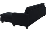 Belffin Velvet Reversible Sectional Sofa with Chaise Convertible L Shaped 4-seat Sectional Couch with Storage Ottoman Black Belffin