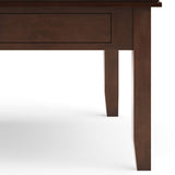 SIMPLIHOME Artisan Square Coffee Table - 36 inch Wide Solid Wood Transitional Cocktail Table in Russet Brown, Classic Living Room Table with Slatted Open Shelf and Contemporary Framed Top Design SIMPLIHOME