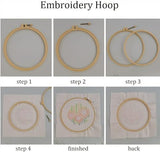 Meecaa 3 Pieces Jellyfish Flower Embroidery Kit Starter Set, Hand Embroidery Pattern Printed Cross Stitch for Beginner Adults, With Embroidery Hoop and Instructions (Jellyfish)