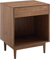 Crosley Furniture Liam End Table and Record Player Stand with Storage for Vinyl Records, Walnut Crosley Furniture