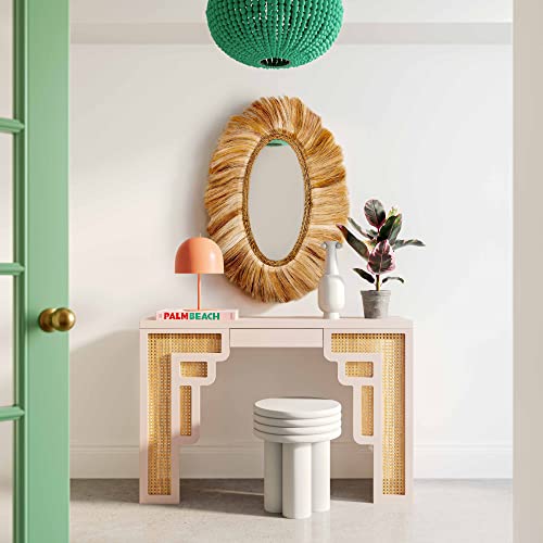 Tov Furniture Suzie Cream & Rattan Console Table Tov Furniture