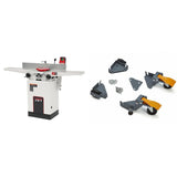 JET 6-Inch Long Bed Wood Jointer, Helical Head, 1Ph 115/230V (JJ-6HHDX) & Bora Portamate Mobile Base Kit PM-1100 - Heavy Duty, Universal Jet