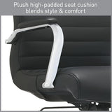 Realspace® Modern Comfort Series Winsley Bonded Leather Mid-Back Chair, Black Realspace
