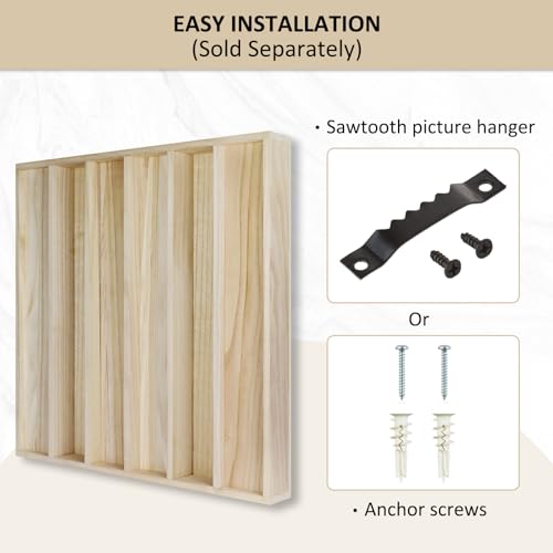 BXI Wood Sound Diffuser - 24 X 24 X 2.8 Inches Thick Acoustic Diffusion Panels Add Listening Room Musical Liveliness, Quadratic Residue Diffusor for Wall and Ceiling Acoustical Treatment (1D) BXI