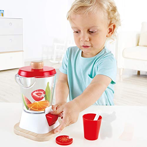 Hape Smoothie Blender | Multicolor Kitchen Smoothie Machine Play Set Complete with Cups & Straws, 9.44 Inch Hape