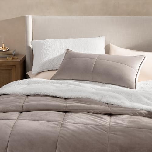 UGG Blissful Comforter Set with 2 Pillow Shams, Warm Winter Bedding, Fluffy Reversible Down Alternative Bedding, King/California King Size Comforter Set, Brown Fawn UGG