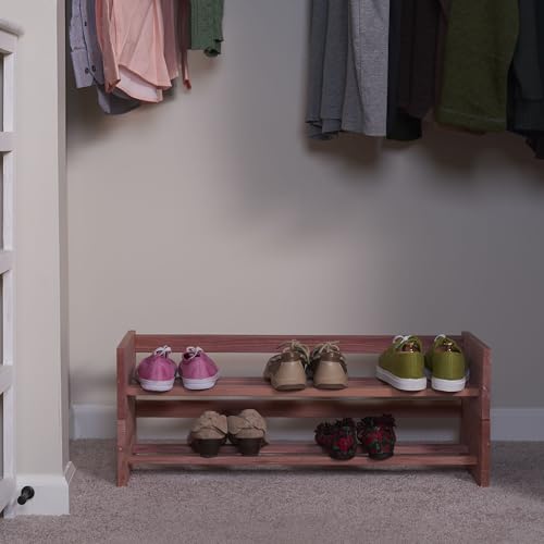CedarFresh Stackable Cedar Shoe Rack, 29"l x 12"d x 5.5"h Household Essentials