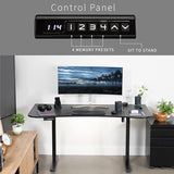 VIVO Electric Height Adjustable 63 x 32 inch Stand Up Desk, Black Table Top, Black Frame, Standing Workstation with Preset Controller, 1B Series, DESK-KIT-1B1B VIVO