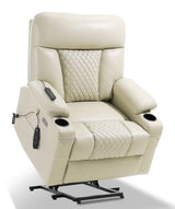 EONIX Power Lift Recliner Chair for Elderly with Heat and Massage, 400lbs Heavy Duty Electric Recliner Chairs for Adults with Cup Holders and USB Charging Ports, SLRY019020, Cream White