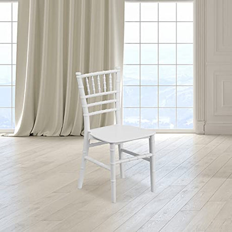 EMMA + OLIVER Child’s All Occasion White Resin Chiavari Chair for Home or Home Based Rental Business EMMA + OLIVER
