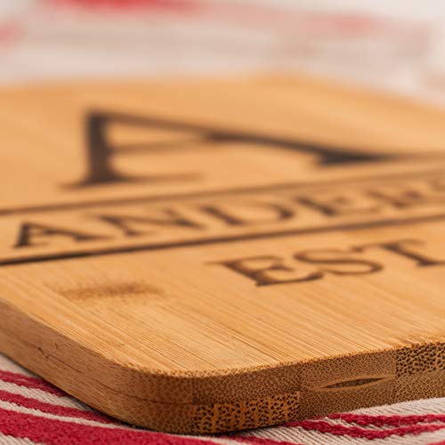 Custom Catch Personalized Cutting Board Wedding Gift - Durable Bamboo (Monogram) - WoodArtSupply