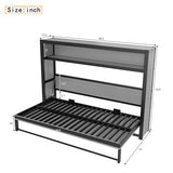 GM Ultra Twin Horizontal Murphy Bed with Shelves, Folding Wall Beds Cabinet with Metal Slats, Heavy-Duty Metal Murphy Bed Frame with Bookcase for Guest Room Bedroom Office,No Box Spring Required, Gray GM Ultra