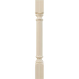 Ekena Millwork COL03X03X35TRRW Traditional Cabinet Column (Top Block: 6 1/8", Bottom Block: 7 1/8"), 3 3/4"W x 3 3/4"D x 35 1/2"H, Rubberwood Ekena Millwork